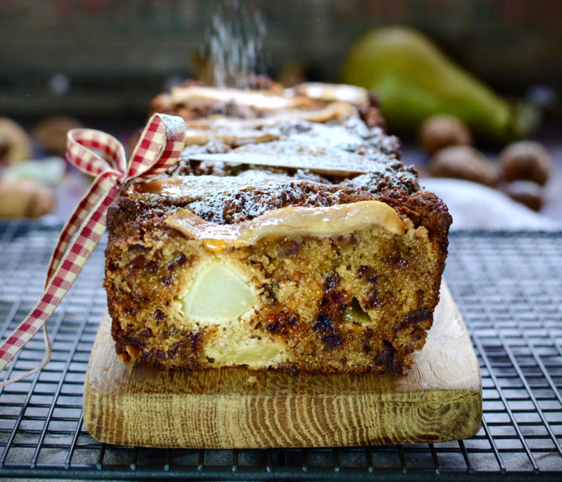 Pear & cardamom loaf cake