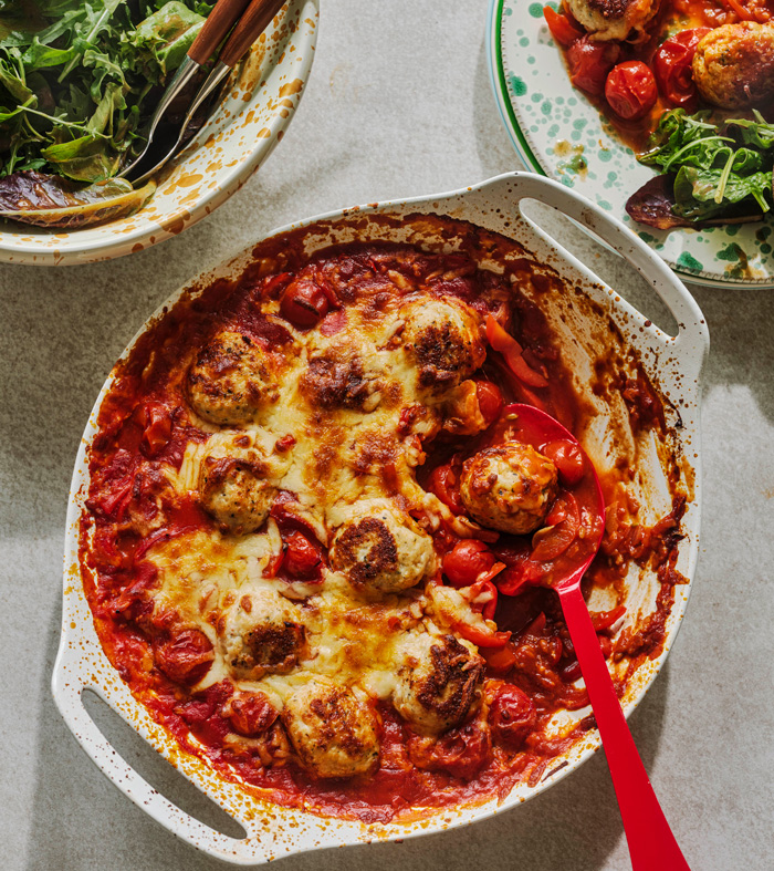 Stuffed chicken meatballs